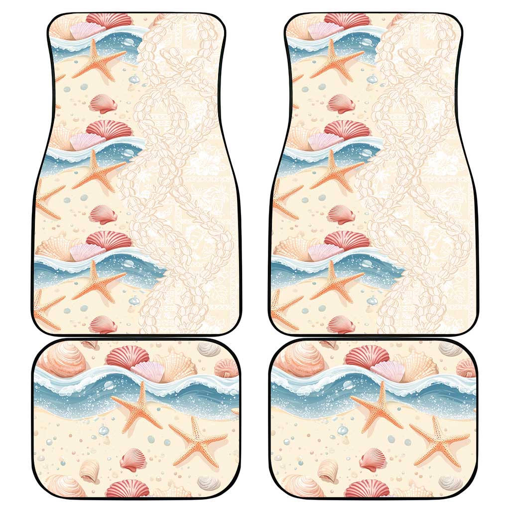Beige Hawaii Lei Seashells Starfish Car Mats Sandy Sylized LT01 - Polynesian Pride