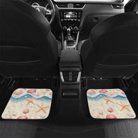Beige Hawaii Lei Seashells Starfish Car Mats Sandy Sylized LT01 Set 2pcs - Back Beige - Polynesian Pride