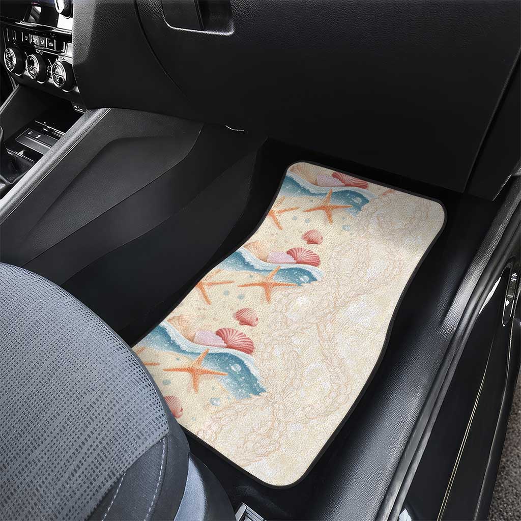 Beige Hawaii Lei Seashells Starfish Car Mats Sandy Sylized LT01 - Polynesian Pride