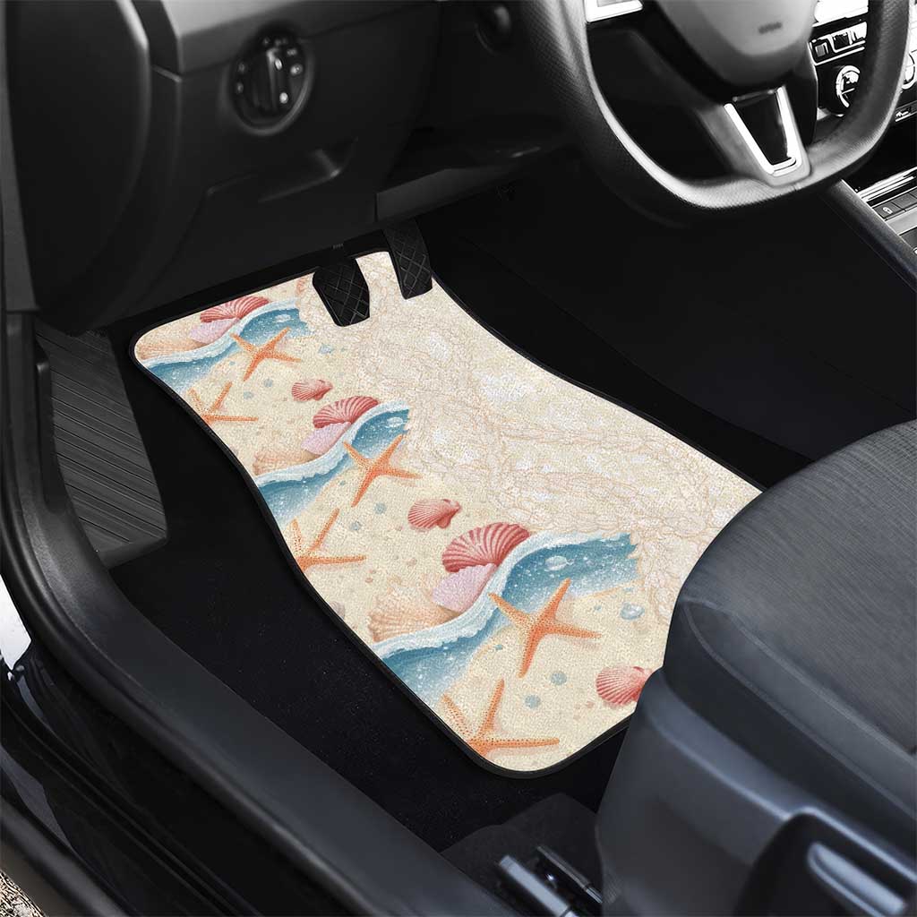 Beige Hawaii Lei Seashells Starfish Car Mats Sandy Sylized LT01 - Polynesian Pride