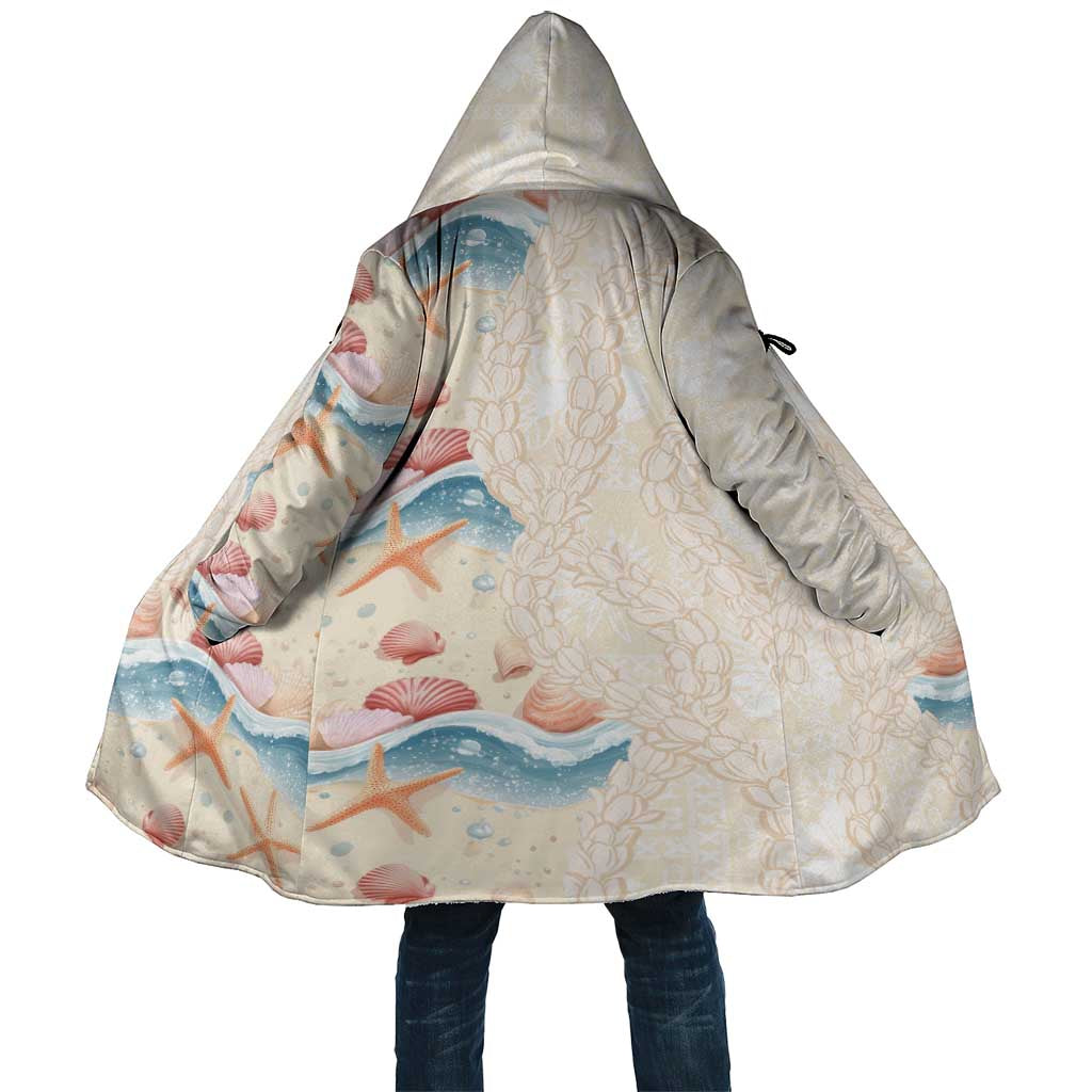 Beige Hawaii Lei Seashells Starfish Cloak Sandy Sylized LT01 Unisex Beige - Polynesian Pride