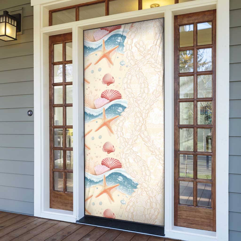 Beige Hawaii Lei Seashells Starfish Door Cover Sandy Sylized LT01 - Polynesian Pride
