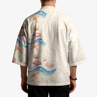 Beige Hawaii Lei Seashells Starfish Kimono Sandy Sylized LT01 - Polynesian Pride