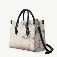 Beige Hawaii Lei Seashells Starfish Leather Bag Sandy Sylized LT01 Beige - Polynesian Pride