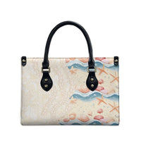 Beige Hawaii Lei Seashells Starfish Leather Bag Sandy Sylized LT01 - Polynesian Pride