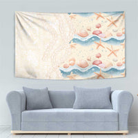 Beige Hawaii Lei Seashells Starfish Tapestry Sandy Sylized LT01 - Polynesian Pride