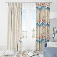 Beige Hawaii Lei Seashells Starfish Window Curtain Sandy Sylized LT01 - Polynesian Pride