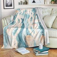 Hawaii Lei Seashells Starfish Blanket Fresh Summer Vibe LT01 Blue - Polynesian Pride