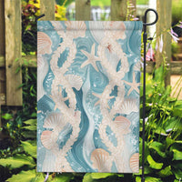 Hawaii Lei Seashells Starfish Garden Flag Fresh Summer Vibe LT01 Garden Flag Blue - Polynesian Pride