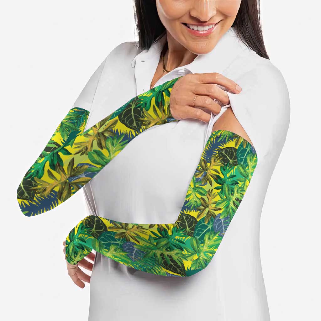 Hawaii Summer Tropical Leaves Arm Sleeves LT01 - Polynesian Pride