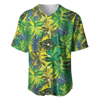Hawaii Summer Tropical Leaves Baseball Jersey LT01 Yellow - Polynesian Pride
