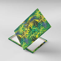 Hawaii Summer Tropical Leaves Canvas Wall Art LT01 With Frame Yellow - Polynesian Pride