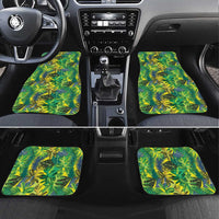 Hawaii Summer Tropical Leaves Car Mats LT01 Set 4pcs Yellow - Polynesian Pride