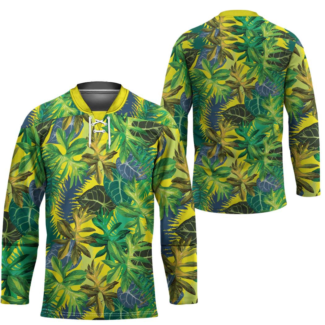 Hawaii Summer Tropical Leaves Hockey Jersey LT01 - Polynesian Pride