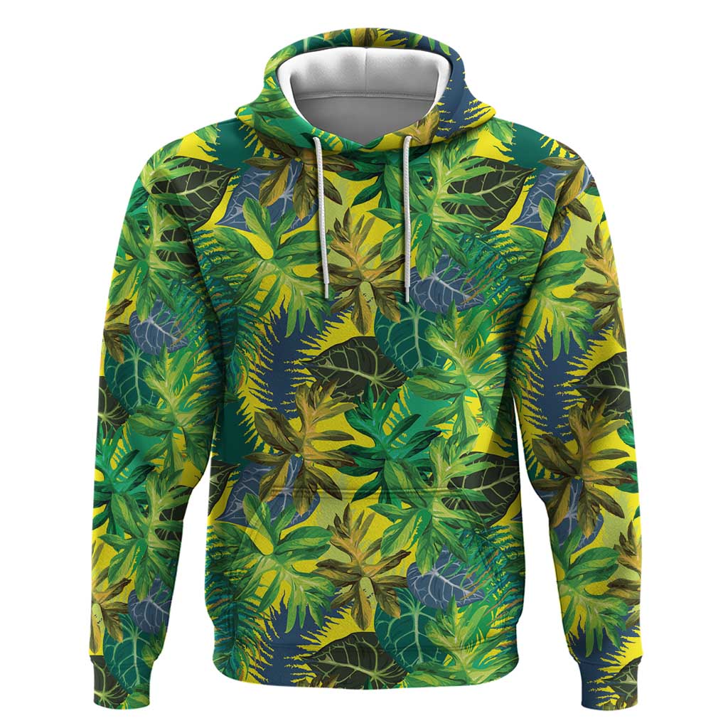 Hawaii Summer Tropical Leaves Hoodie LT01 Pullover Hoodie Yellow - Polynesian Pride