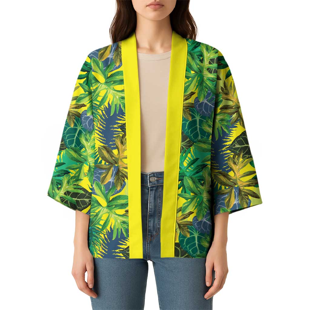 Hawaii Summer Tropical Leaves Kimono LT01 - Polynesian Pride