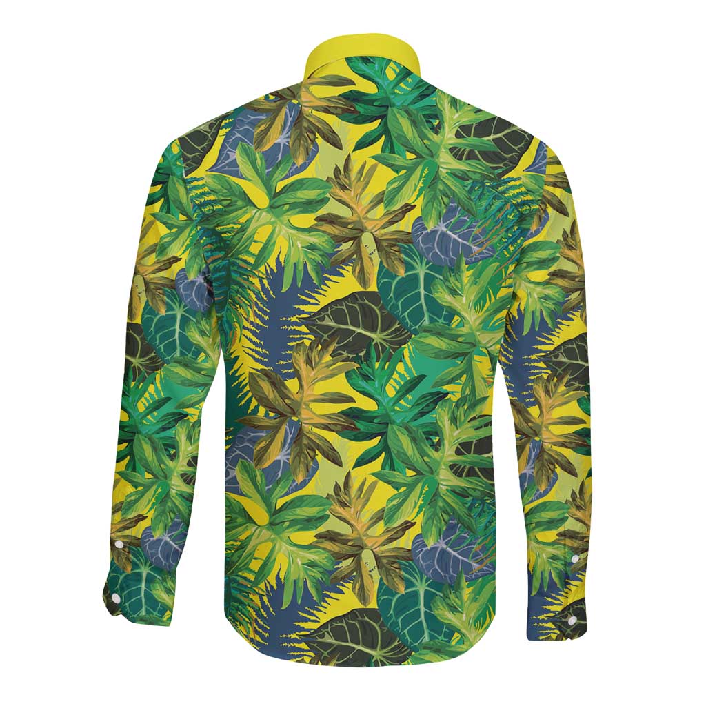 Hawaii Summer Tropical Leaves Long Sleeve Button Shirt LT01 - Polynesian Pride