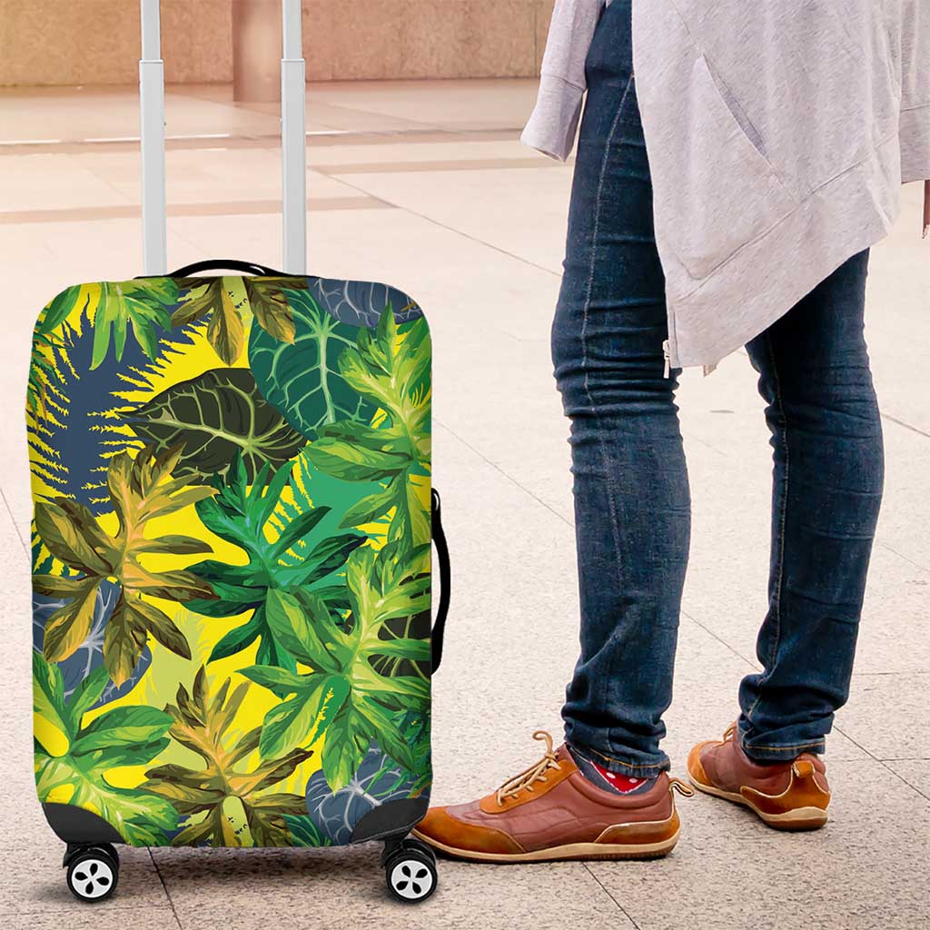 Hawaii Summer Tropical Leaves Luggage Cover LT01 Yellow - Polynesian Pride