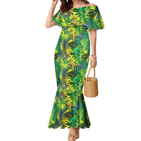 Hawaii Summer Tropical Leaves Mermaid Dress LT01 Women Yellow - Polynesian Pride