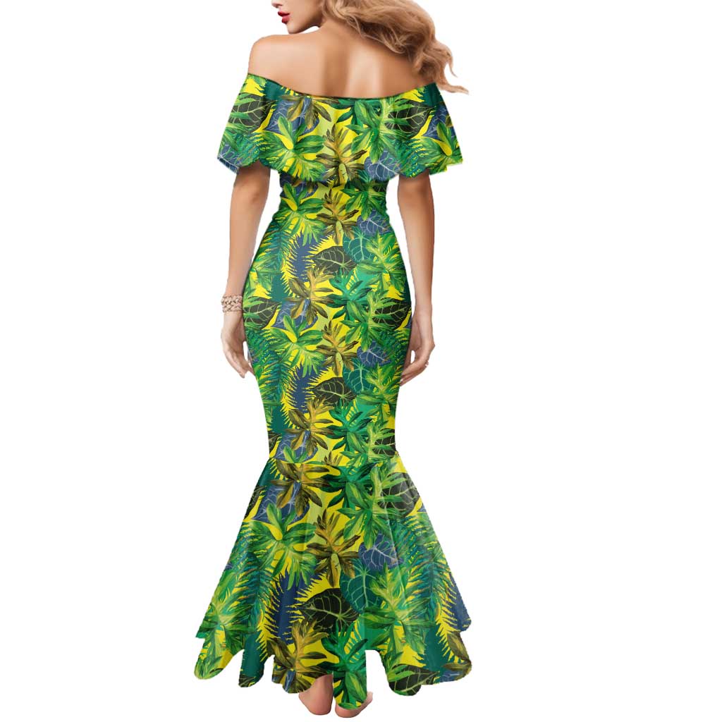 Hawaii Summer Tropical Leaves Mermaid Dress LT01 - Polynesian Pride