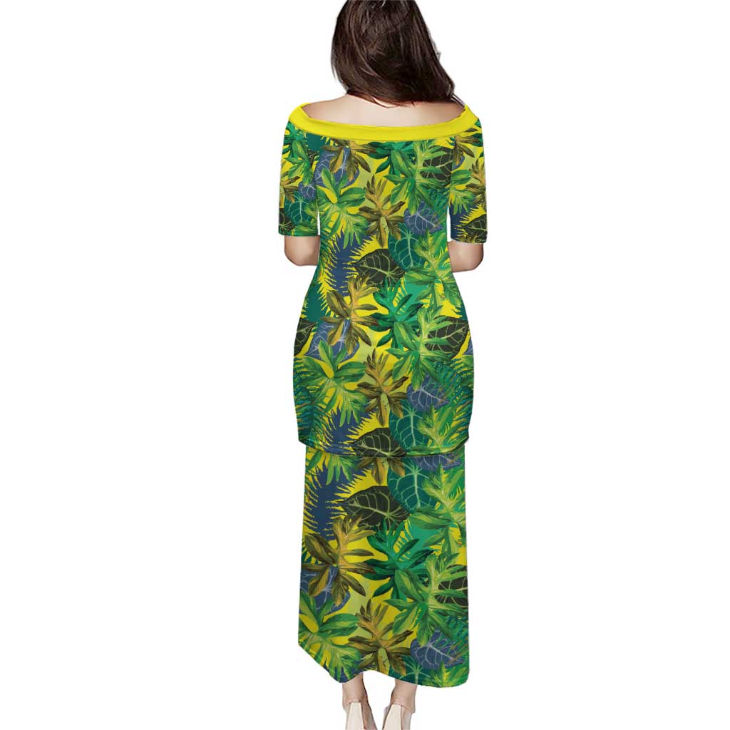 Hawaii Summer Tropical Leaves Puletasi LT01 - Polynesian Pride