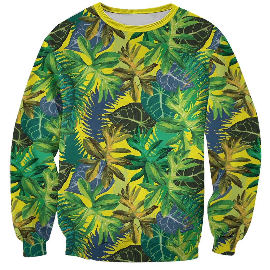 Hawaii Summer Tropical Leaves Sweatshirt LT01 Unisex Yellow - Polynesian Pride