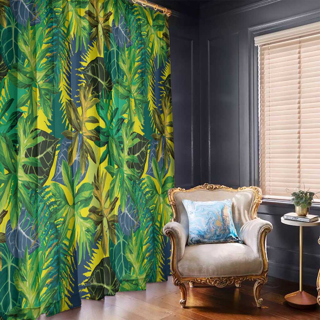 Hawaii Summer Tropical Leaves Window Curtain LT01 - Polynesian Pride