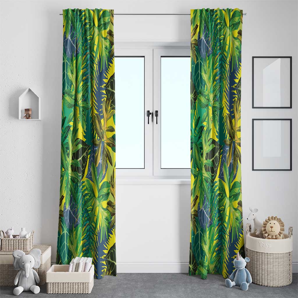 Hawaii Summer Tropical Leaves Window Curtain LT01 - Polynesian Pride