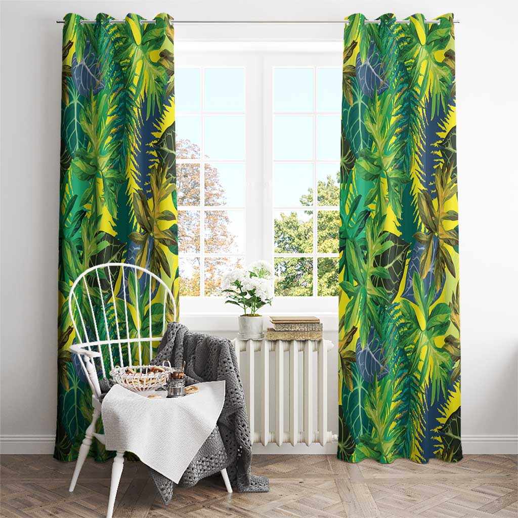 Hawaii Summer Tropical Leaves Window Curtain LT01 - Polynesian Pride