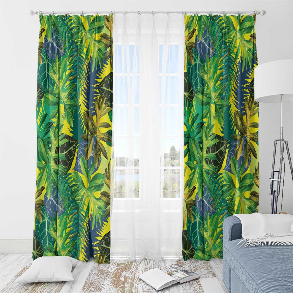 Hawaii Summer Tropical Leaves Window Curtain LT01 - Polynesian Pride