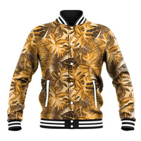 Hawaii Gold Tropical Leaves Baseball Jacket LT01 Unisex Gold - Polynesian Pride