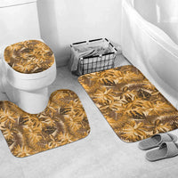 Hawaii Gold Tropical Leaves Bathroom Set LT01 Mat Set Only (3 pcs) One Size Gold - Polynesian Pride