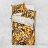 Hawaii Gold Tropical Leaves Bedding Set LT01 US Twin 172cm x 218cm Gold - Polynesian Pride