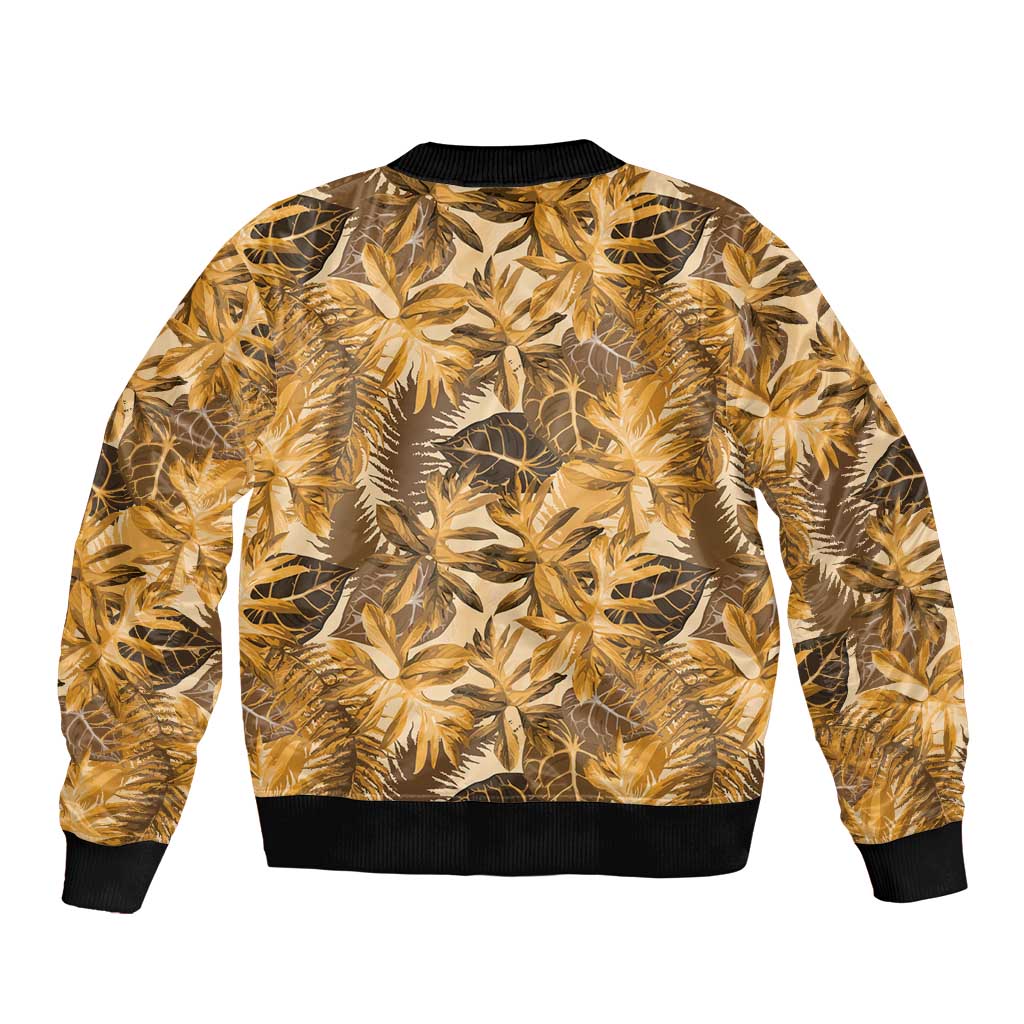 Hawaii Gold Tropical Leaves Bomber Jacket LT01 - Polynesian Pride