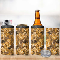 Hawaii Gold Tropical Leaves 4 in 1 Can Cooler Tumbler LT01 - Polynesian Pride