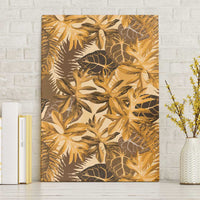 Hawaii Gold Tropical Leaves Canvas Wall Art LT01 Without Frame Gold - Polynesian Pride