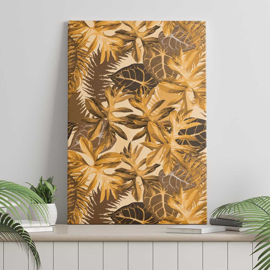 Hawaii Gold Tropical Leaves Canvas Wall Art LT01 - Polynesian Pride