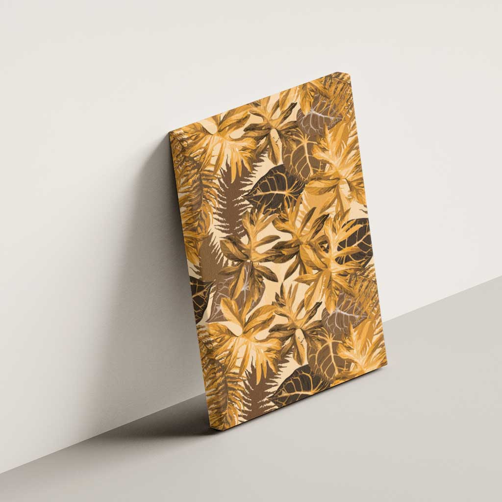 Hawaii Gold Tropical Leaves Canvas Wall Art LT01 - Polynesian Pride