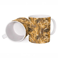 Hawaii Gold Tropical Leaves Ceramic Mug LT01 - Polynesian Pride