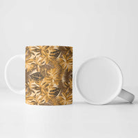 Hawaii Gold Tropical Leaves Ceramic Mug LT01 - Polynesian Pride