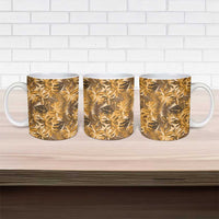 Hawaii Gold Tropical Leaves Ceramic Mug LT01 - Polynesian Pride