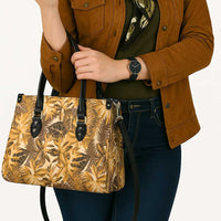 Hawaii Gold Tropical Leaves Leather Bag LT01 - Polynesian Pride