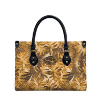 Hawaii Gold Tropical Leaves Leather Bag LT01 - Polynesian Pride