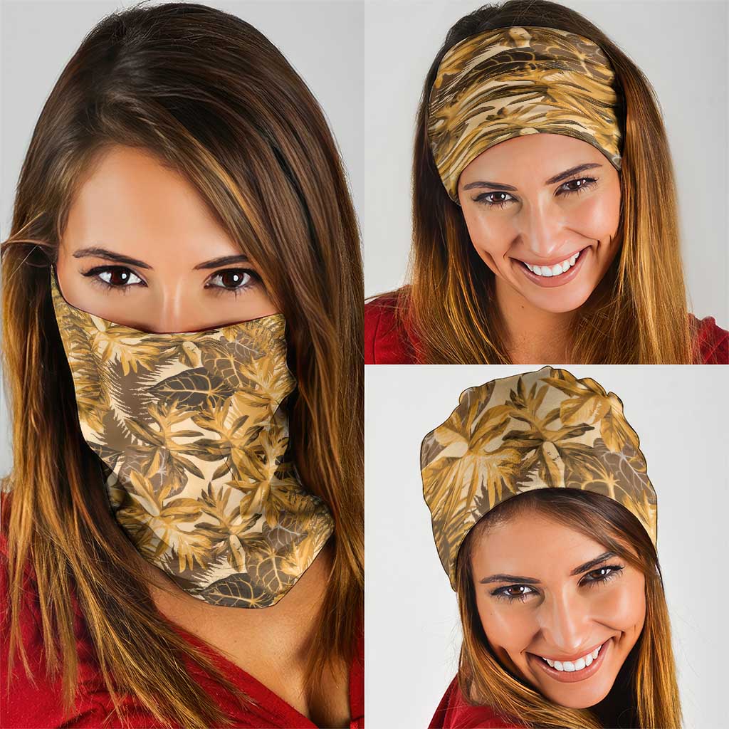 Hawaii Gold Tropical Leaves Neck Gaiter LT01 - Polynesian Pride