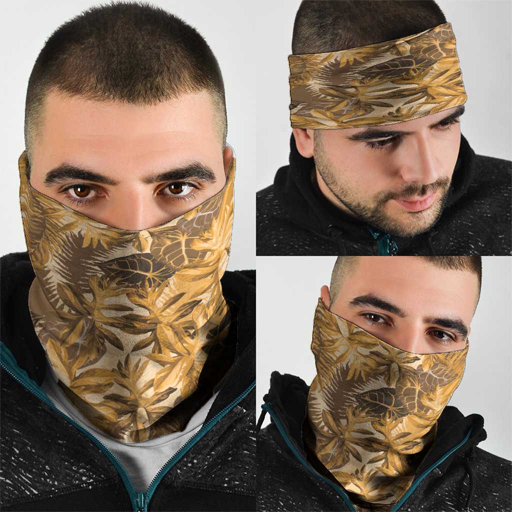 Hawaii Gold Tropical Leaves Neck Gaiter LT01 - Polynesian Pride