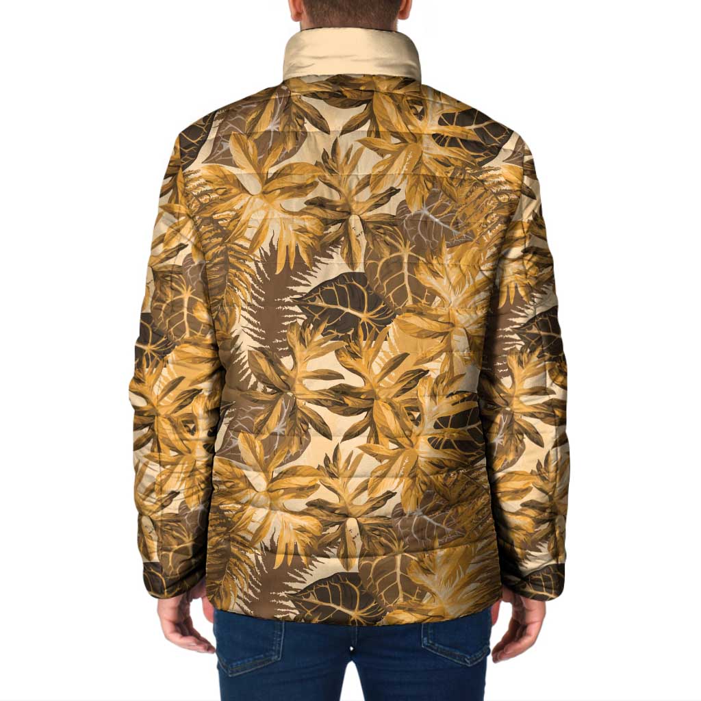 Hawaii Gold Tropical Leaves Padded Jacket LT01 - Polynesian Pride