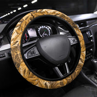Hawaii Gold Tropical Leaves Steering Wheel Cover LT01 Universal Fit Gold - Polynesian Pride