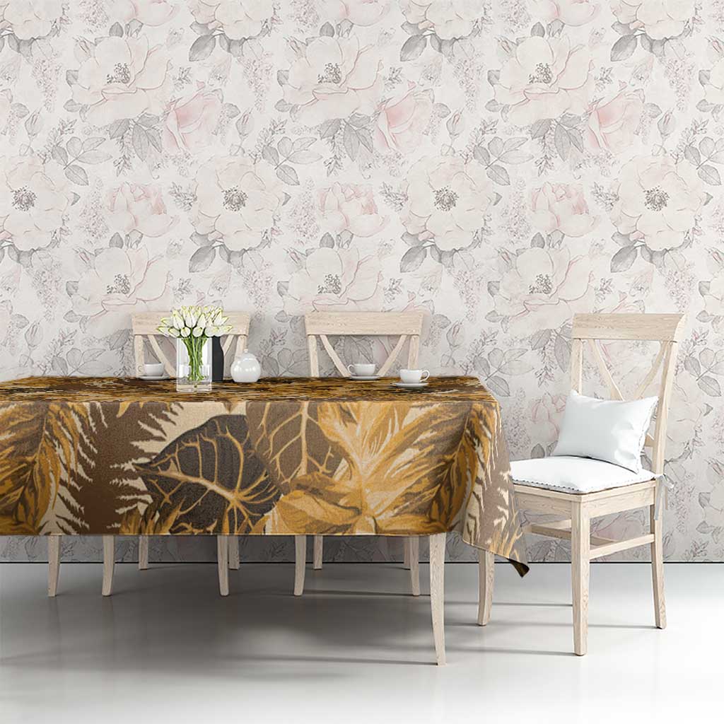 Hawaii Gold Tropical Leaves Tablecloth LT01 - Polynesian Pride