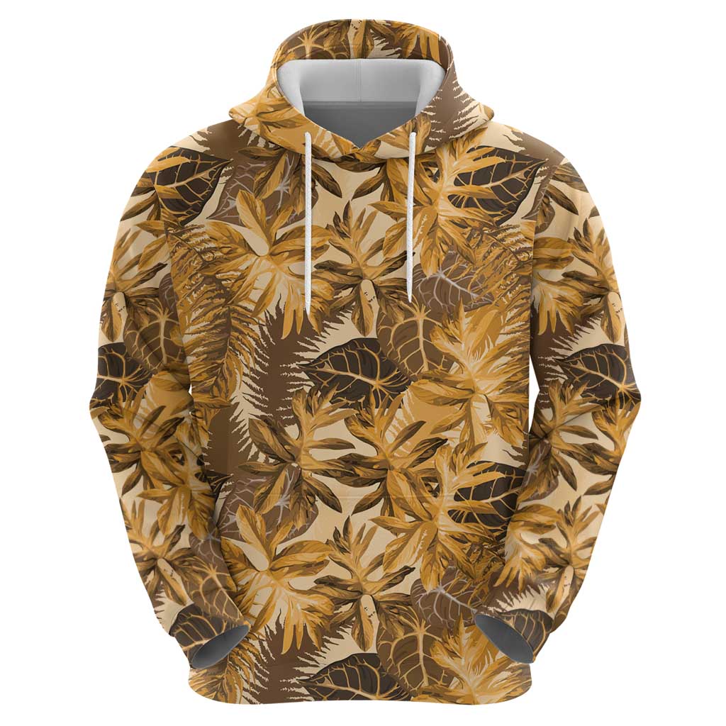 Hawaii Gold Tropical Leaves Zip Hoodie LT01 - Polynesian Pride