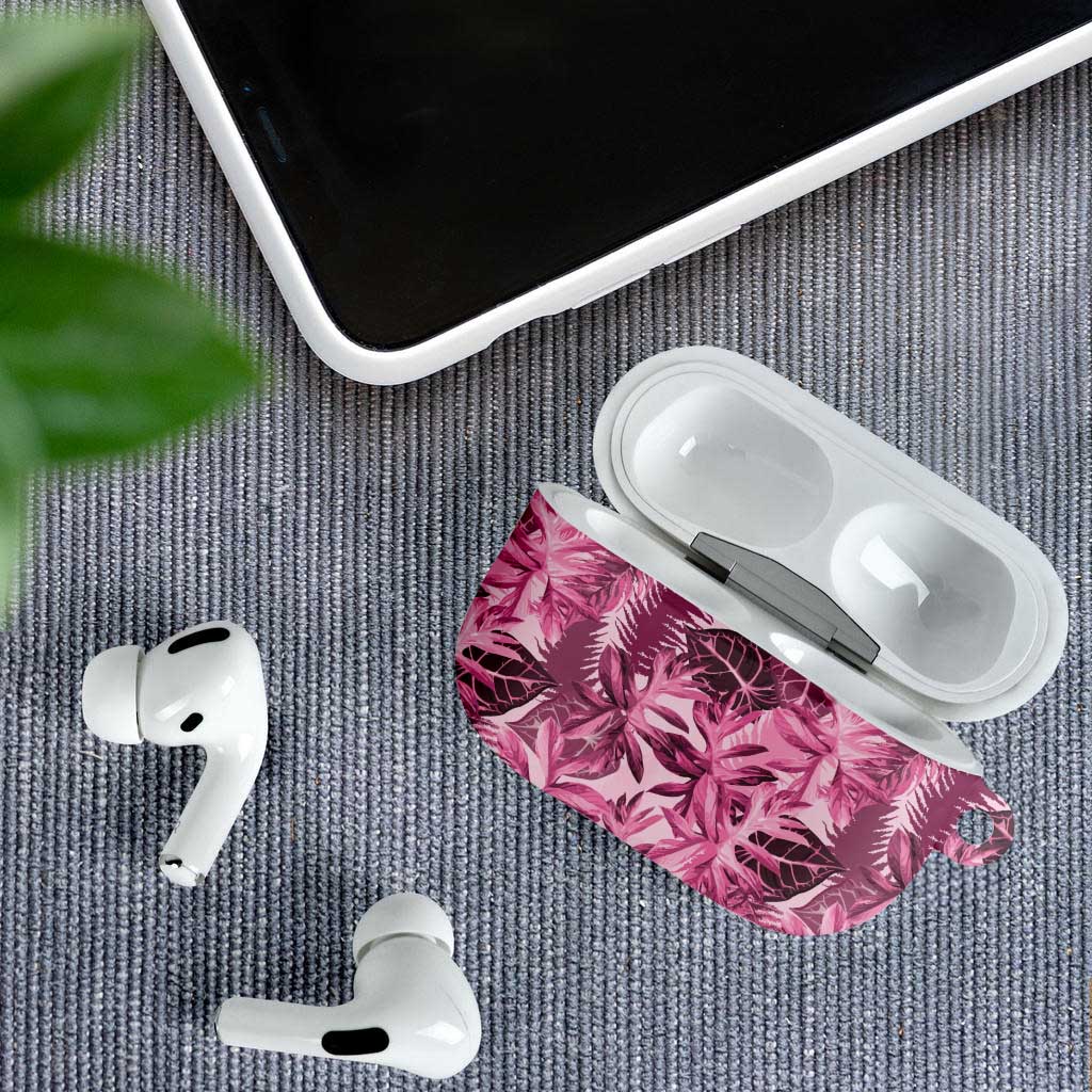 Hawaii Pink Tropical Leaves AirPods Case LT01 - Polynesian Pride